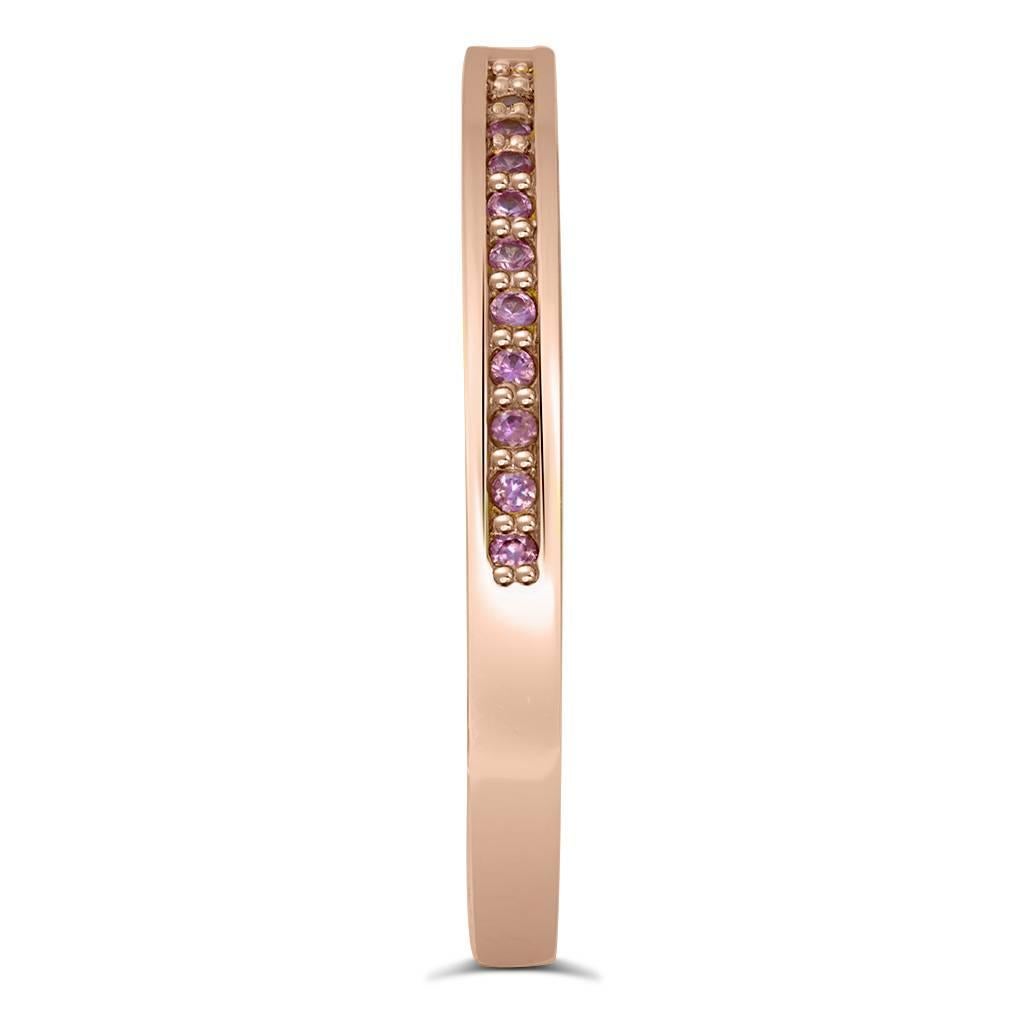 Sapphire Rose Gold Band One of a Kind In New Condition In New York, NY