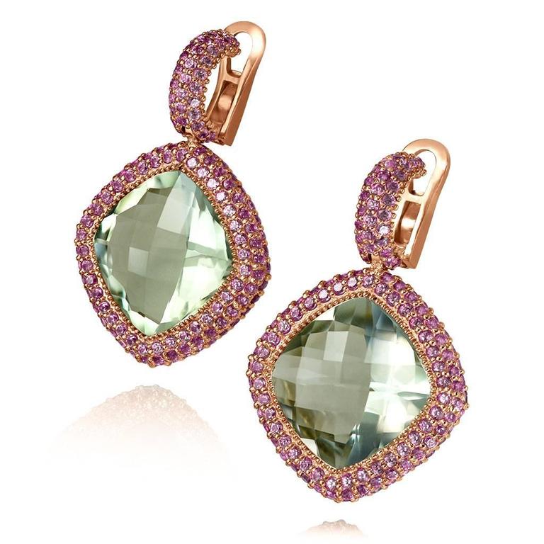 Alex Drop Silver Earrings in Red main image 1