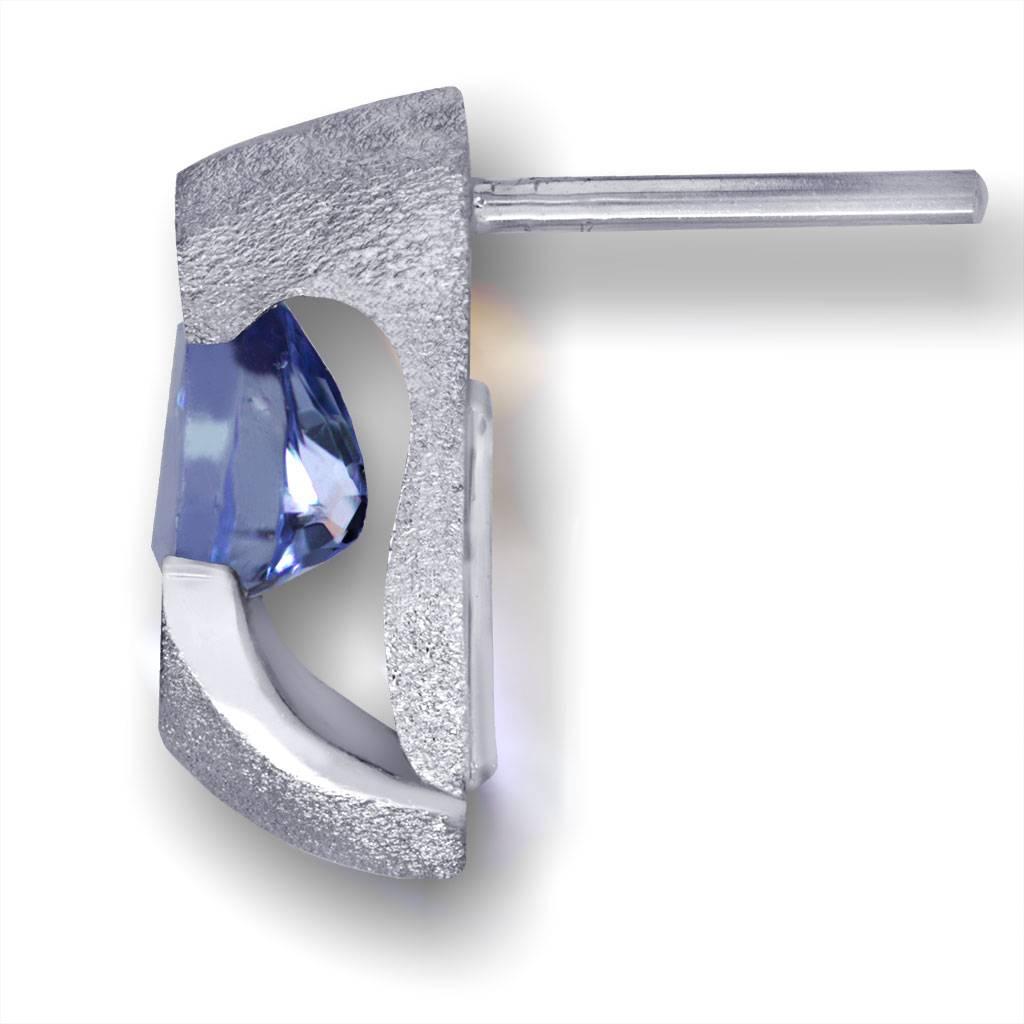 Alex Soldier Passion Tanzanite White Gold Stud Earrings One of a Kind In New Condition In New York, NY