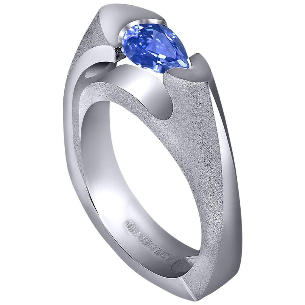 Tanzanite White Gold Engagement Ring One of a Kind 