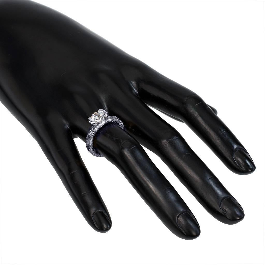 Alex Soldier 1 Carat Diamond Valentine Engagement Ring in White Gold 1