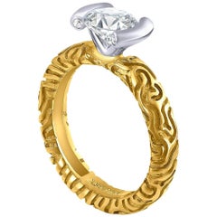 Alex Soldier 1 Carat Diamond Valentine Engagement Ring in Yellow and White Gold