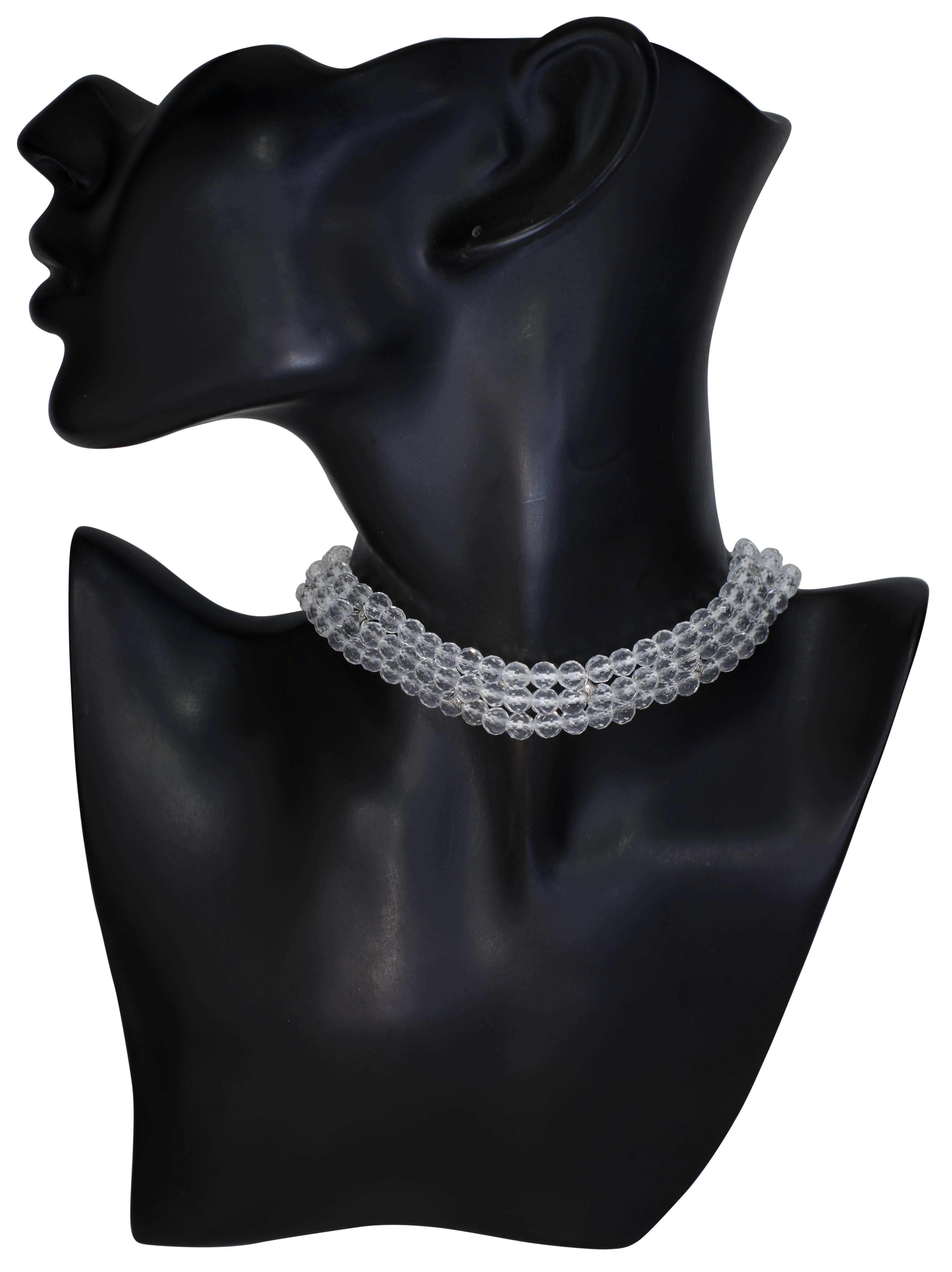 Women's Diamond Topaz Magic Star White Gold Pendant Choker Necklace One of a Kind