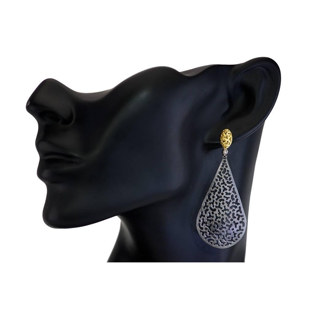 Women's Sterling Silver Gold Platinum Topaz Festive Drop Earrings