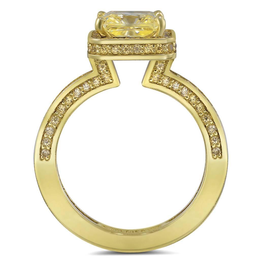 Asscher Cut Alex Soldier Eternal Love Garnet Gold Engagement Ring One of a Kind