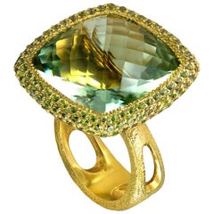 One of a Kind Green Amethyst Peridot Royal Gold Ring by Alex Soldier