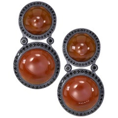 Carnelian Spinel Sterling Silver Drop Earrings One of a Kind