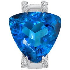 Alex Soldier Blue Topaz Tourmaline Diamond White Gold Ring One of a Kind