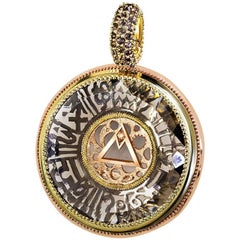 Alex Soldier Smoky Topaz Diamond Gold Talisman Zodiac Pendant Necklace Enhancer