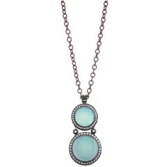 Alex Soldier Chalcedony Topaz Oxidized Sterling Silver Pendant Necklace