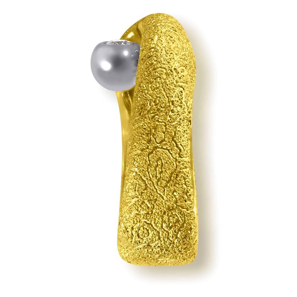 Alex Soldier Diamond Gold Modern Art Textured Ring One of a Kind im Zustand „Neu“ in New York, NY