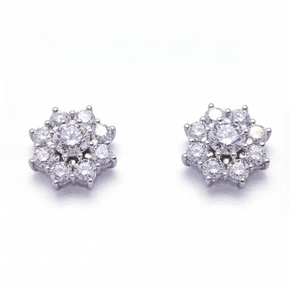 Earrings in White Gold and Diamonds