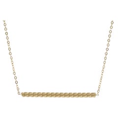 14KT Yellow Gold Twisted Bar Necklace