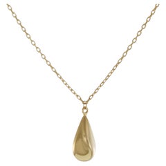 14KT Yellow Gold Teardrop Pendant Necklace