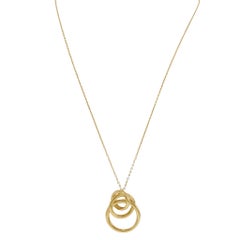 14KT Yellow Gold Interlocking Graduated Circle Pendant Necklace