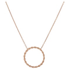 14KT Rose Gold Twisted Circle Adjustable Necklace