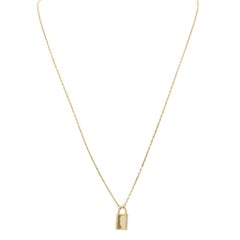 14KT Yellow Gold Padlock Adjustable Necklace