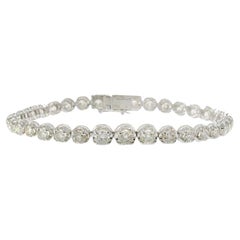 Bracelet tennis en or blanc 14KT 7.00ct-tw Graduated Diamond Tennis Bracelet