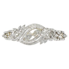 Bracciale vintage degli anni '50 in platino e oro 14KT con diamanti per un totale di 12,26 carati