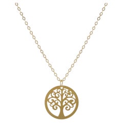 Collier avec pendentif « Arbre de vie » en or jaune 14 carats