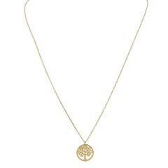 Collier avec pendentif « Arbre de vie » en or jaune 14 carats