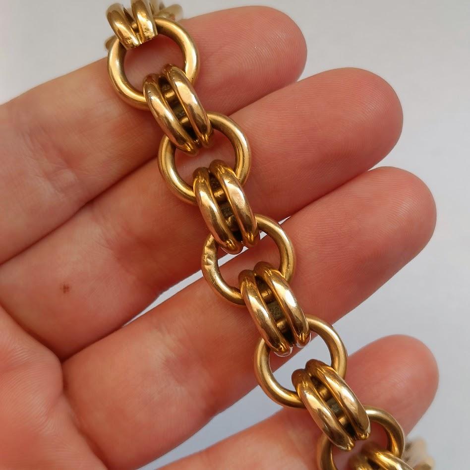 Pulsera de cadena en oro amarillo de 18 quilates en venta 1