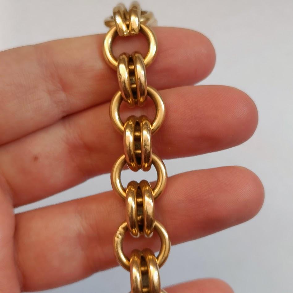 Pulsera de cadena en oro amarillo de 18 quilates en venta 3
