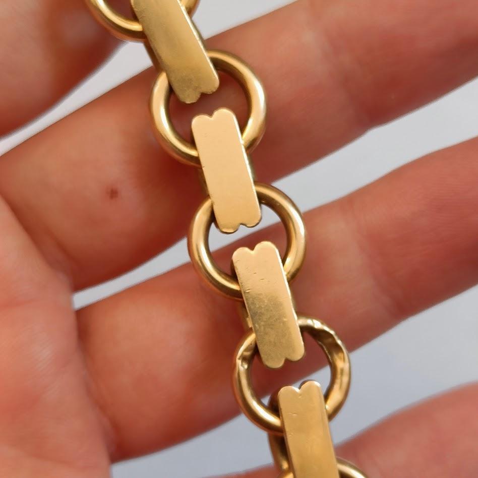 Pulsera de cadena en oro amarillo de 18 quilates en venta 4
