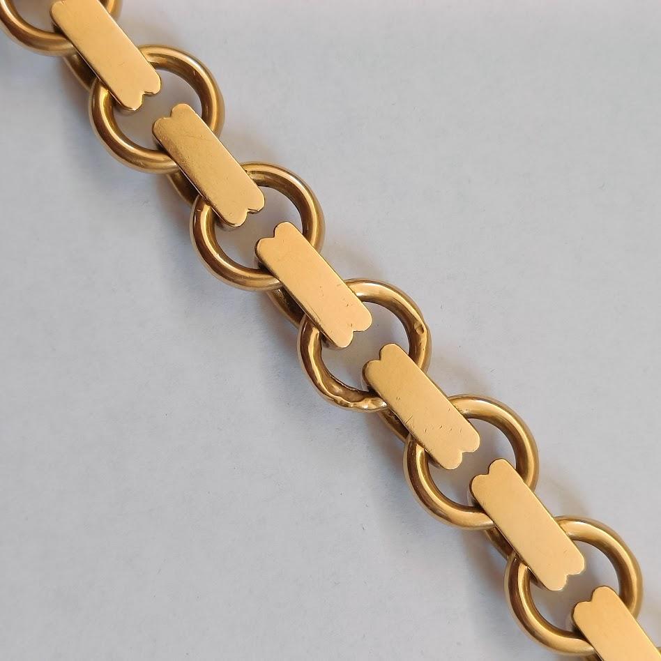 Pulsera de cadena en oro amarillo de 18 quilates en venta 5