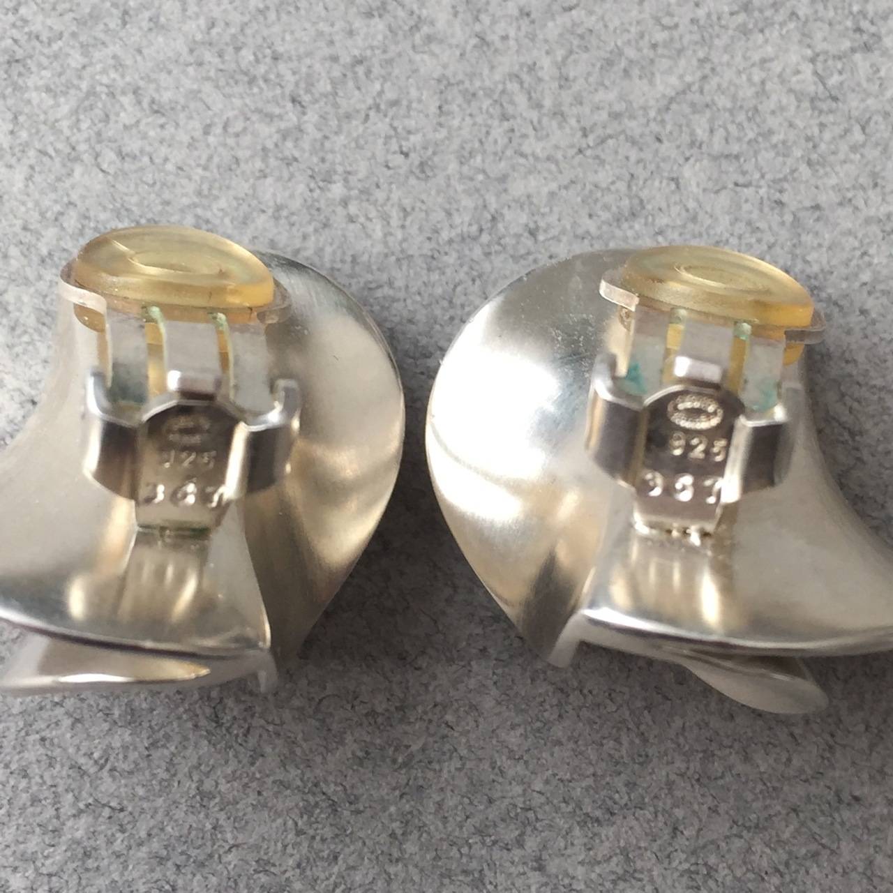 Georg Jensen Modernist Earrings No. 367 by Nanna Ditzel In Excellent Condition In San Francisco, CA