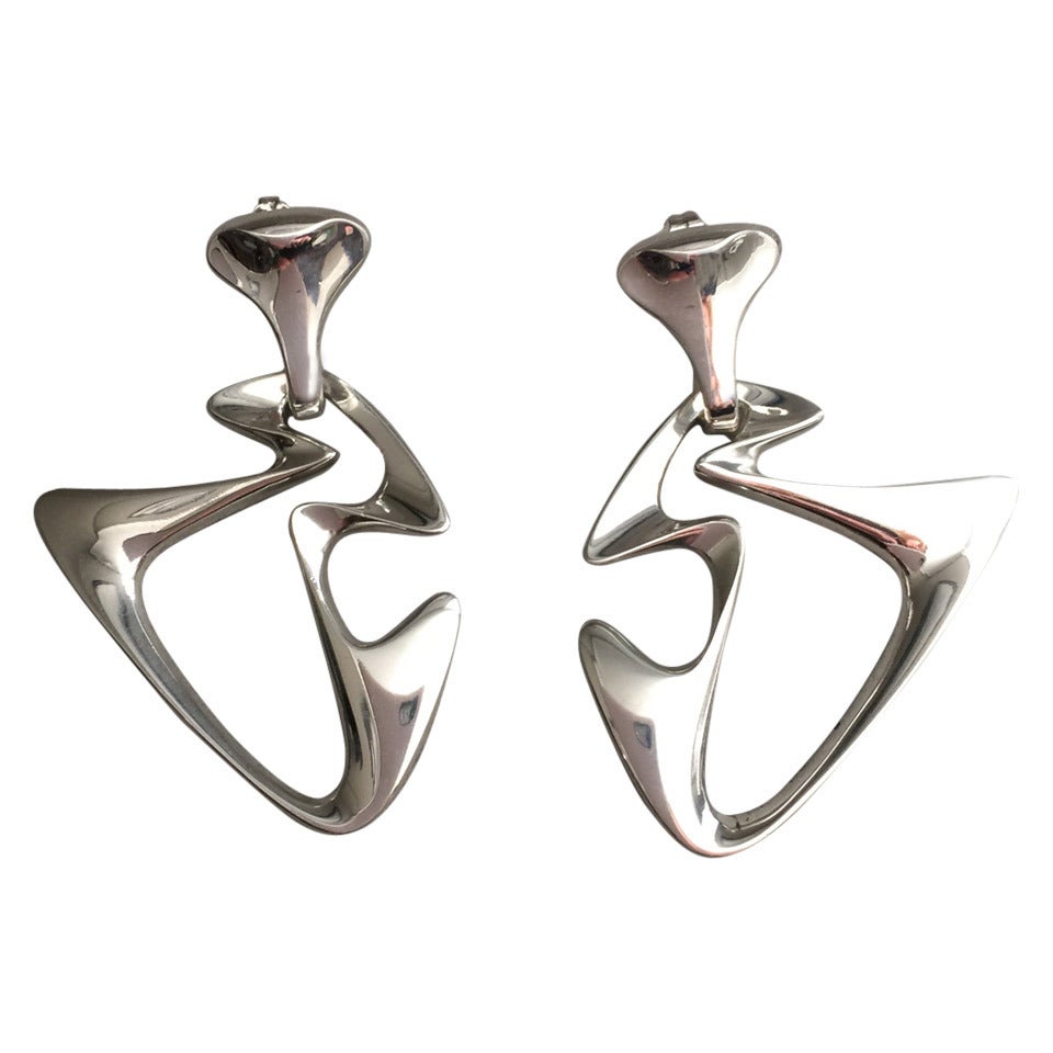 Georg Jensen "Amoeba" Dangle Earrings by Henning Koppel, no. 125