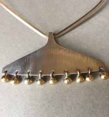 Hans Hansen Sterling Silver Gold Pendant No. 366 Bent Gabrielsen on Neckring