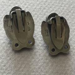 Georg Jensen Sterling Silver Foliate Earrings No. 108 with Green Chrysoprase