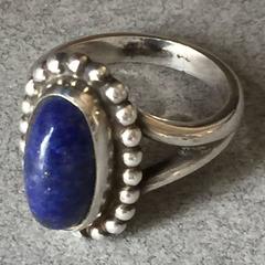 Georg Jensen Lapis Lazuli Sterling Silver Ring No. 9 (Size 6)
