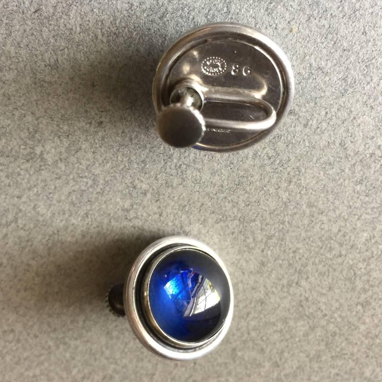 Georg Jensen Sterling Silver Earrings No. 86 by Harald Nielsen 1