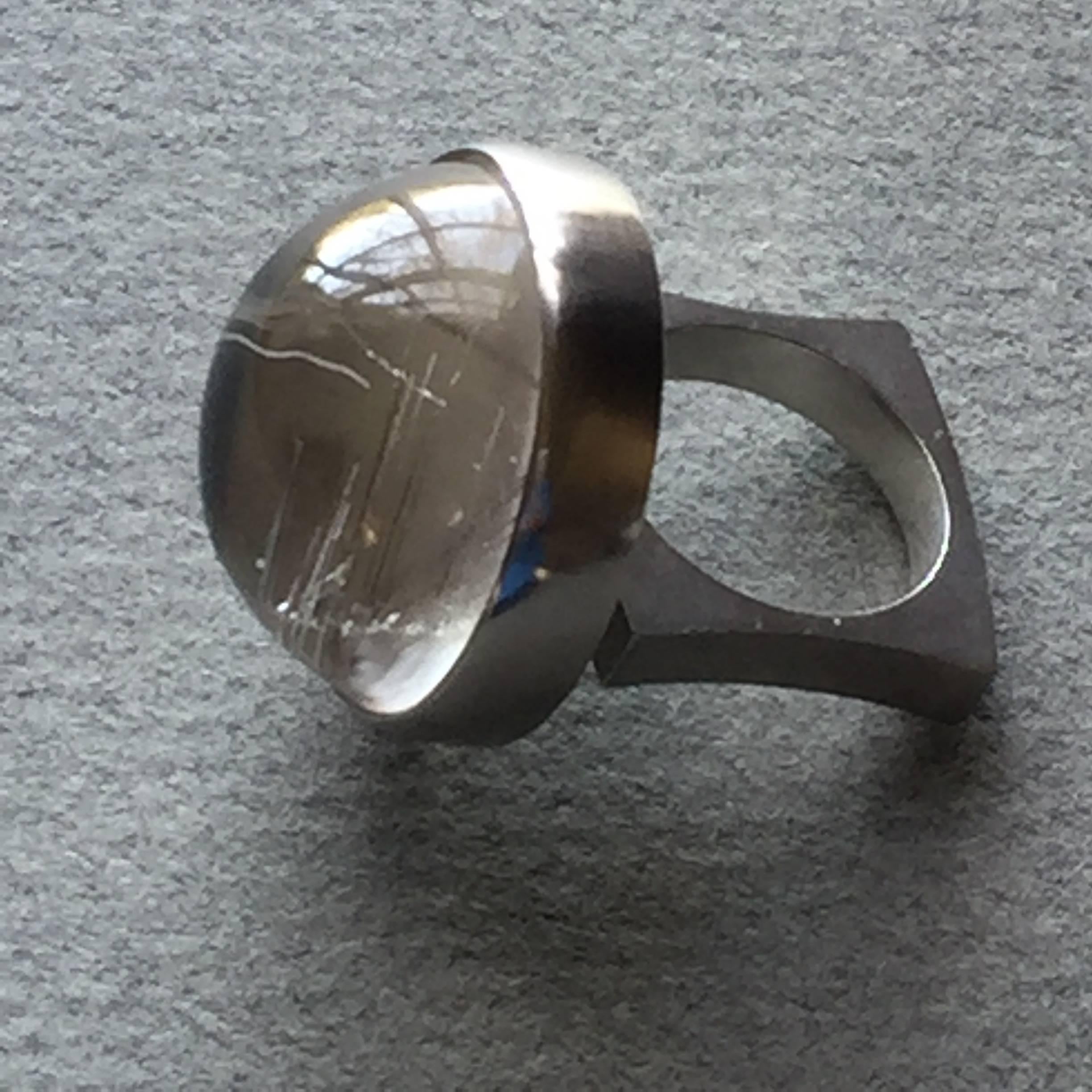 Georg Jensen Sterling Silver Ring No. 169 by Bent Gabrielsen (Size 5) In Excellent Condition For Sale In San Francisco, CA