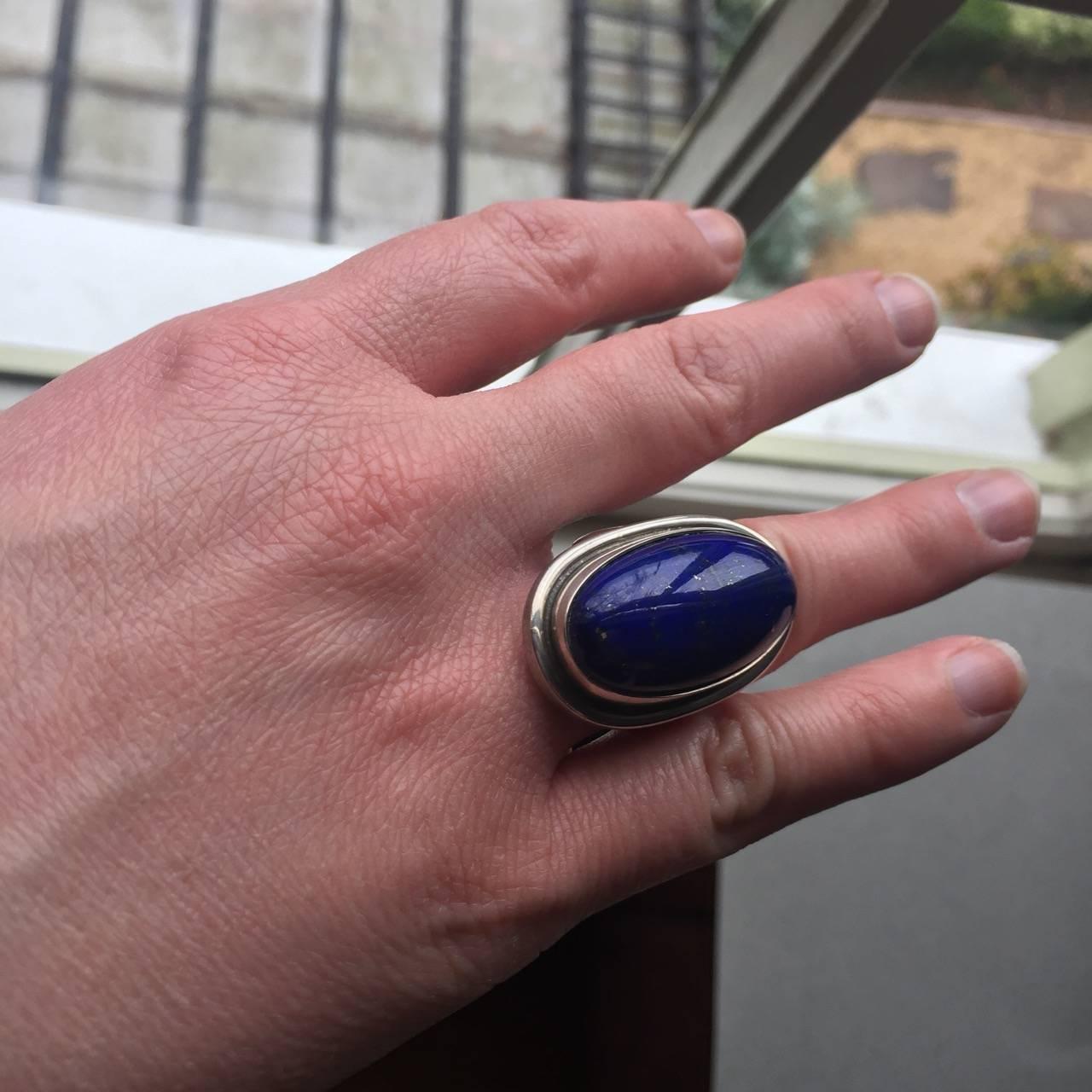 Georg Jensen Lapis Lazuli Ring No. 46E by Harald Nielsen 2