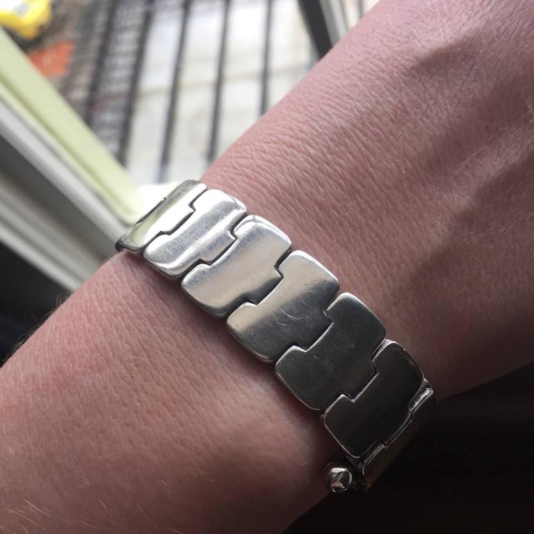 Hans Hansen Sterling Silver Modernist Bracelet For Sale at 1stDibs