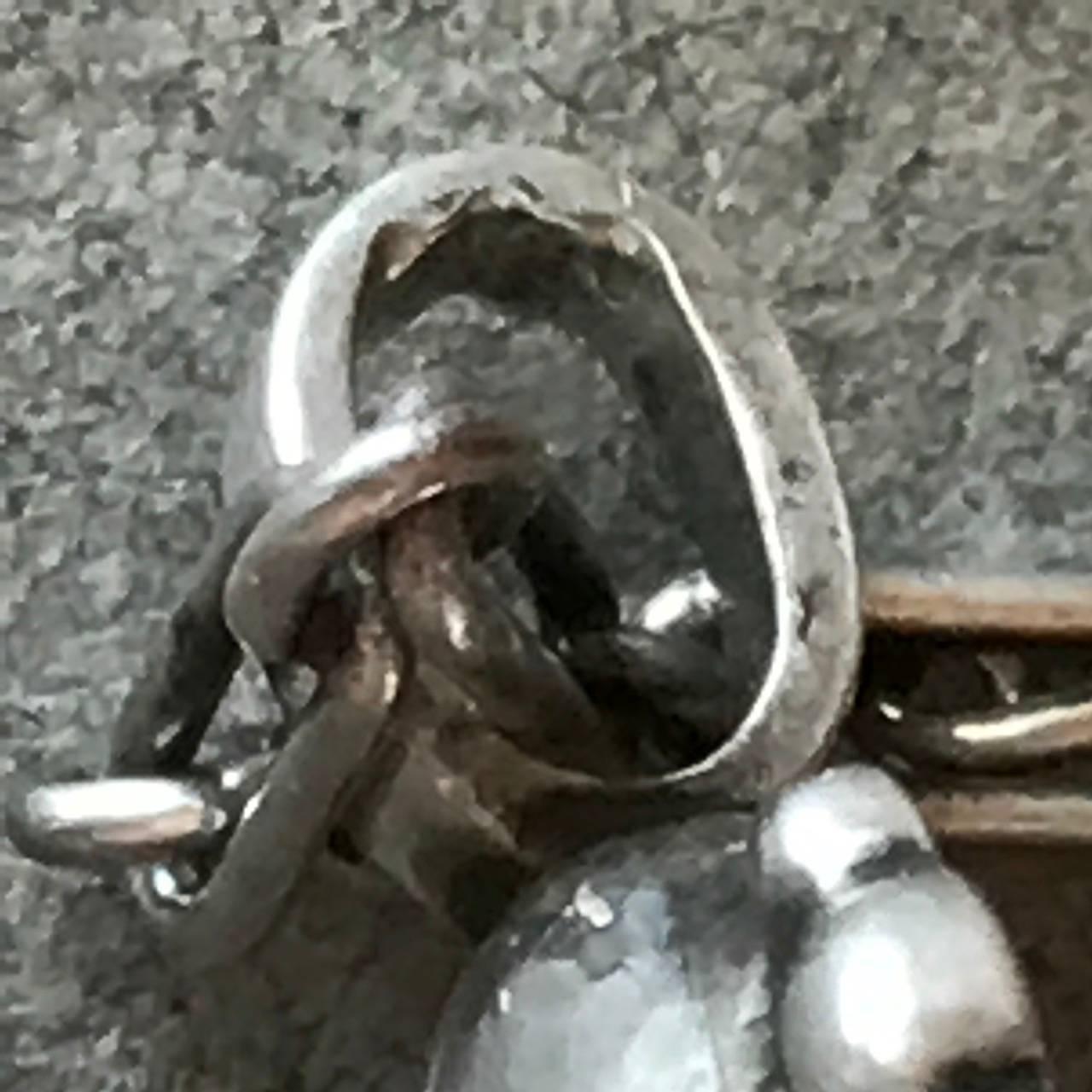 Georg Jensen Large 830 Silver Pendant No 54 with Labradorite Very Rare 2