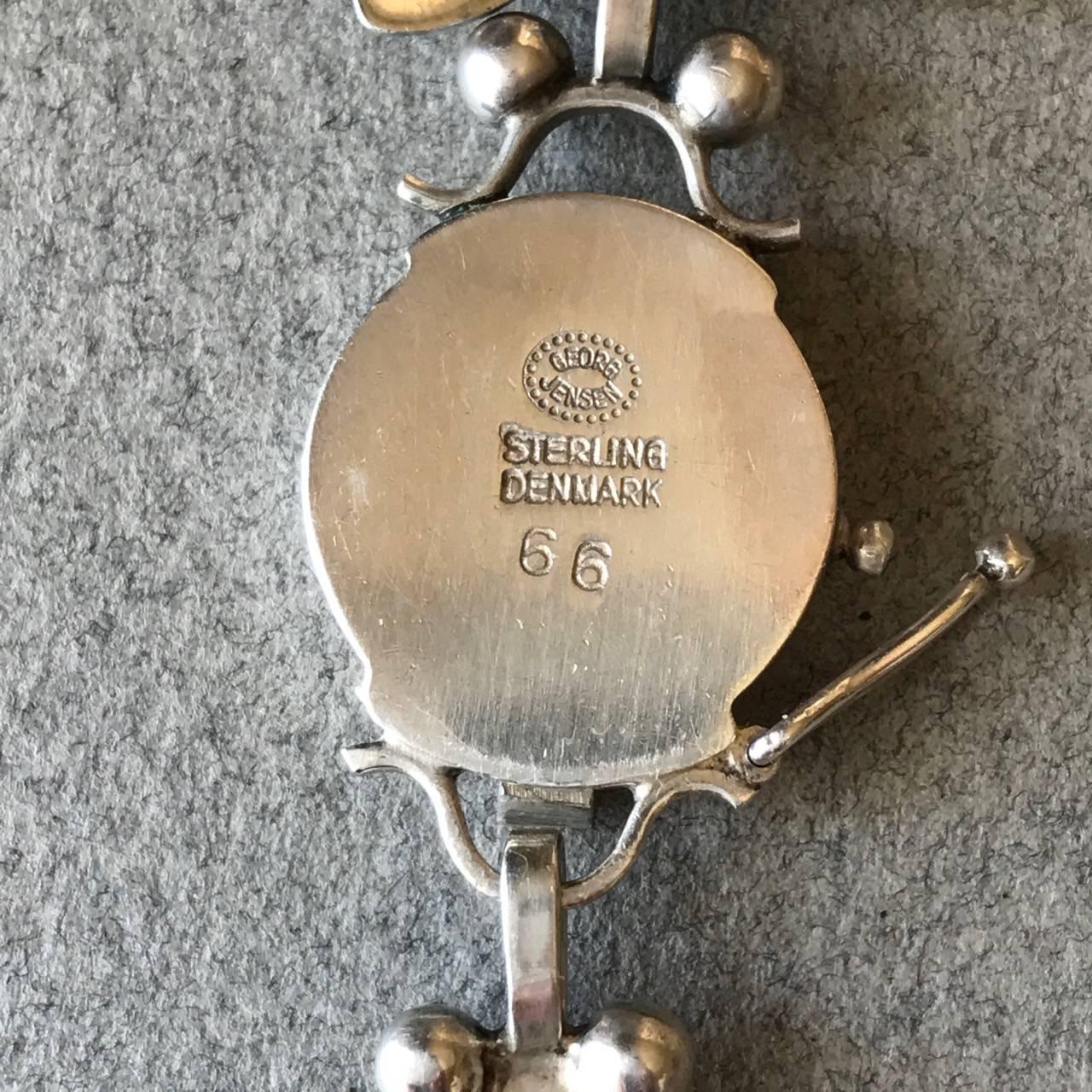 Georg Jensen Sterling Silver Tulip Necklace No. 66 by Harald Nielsen In Excellent Condition In San Francisco, CA