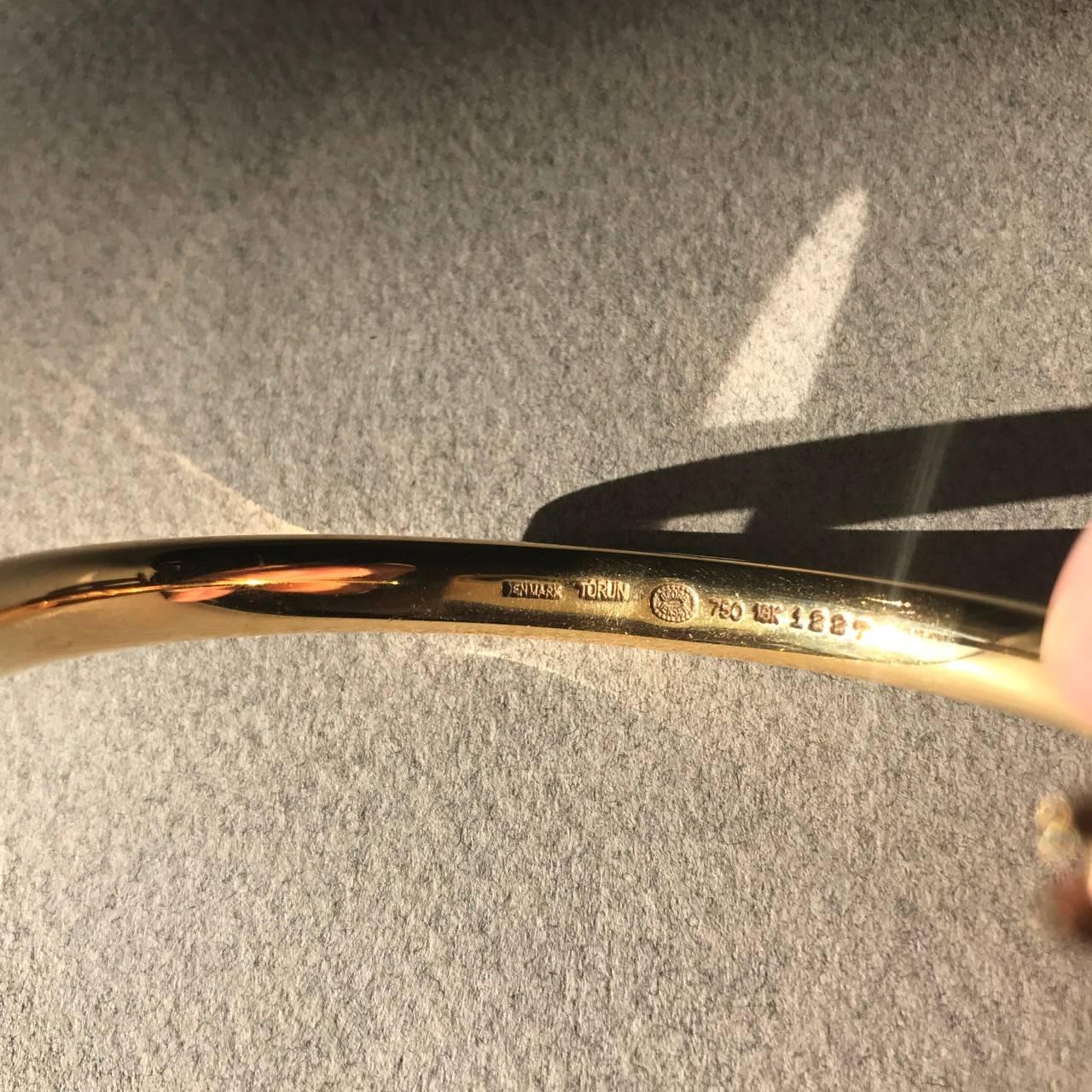 Georg Jensen by Torun Yellow Gold No. 1227 Wristwatch In Excellent Condition In San Francisco, CA