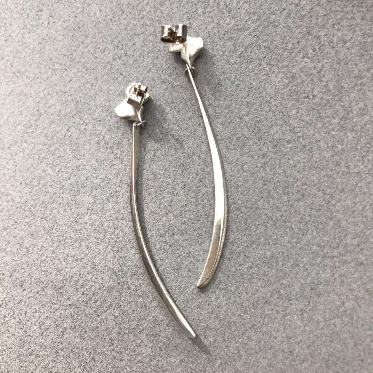 Women's Lapponia Sterling Silver Pair of Earrings by Zolton Popovits For Sale