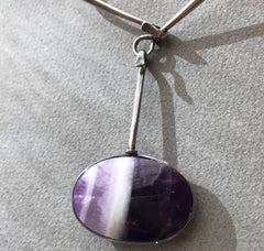 Georg Jensen Sterling Silver Neckring with Amethyst No. 133/174 By Torun