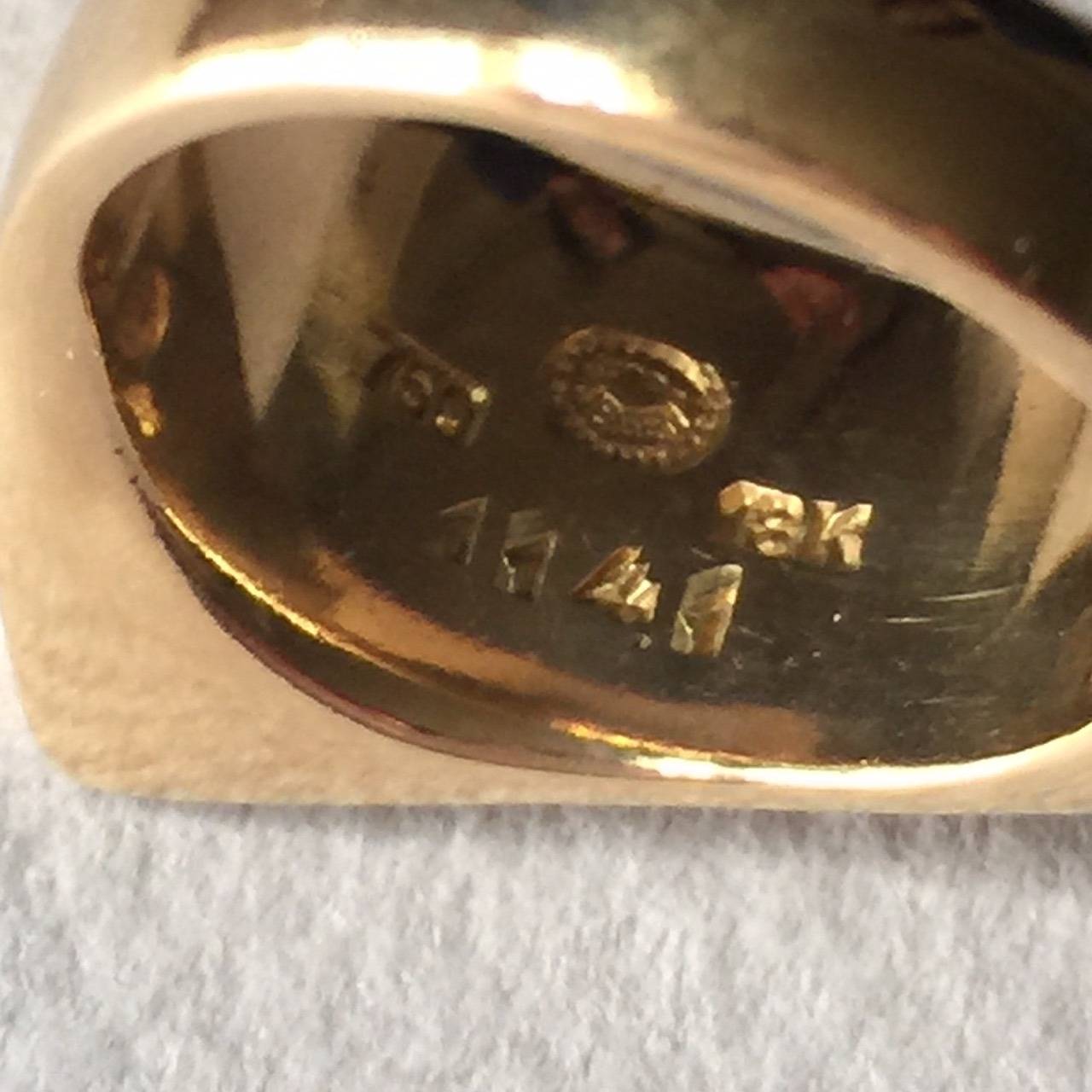 Georg Jensen Modernist Ring in Gold by Henning Koppel No. 1141 In Excellent Condition In San Francisco, CA