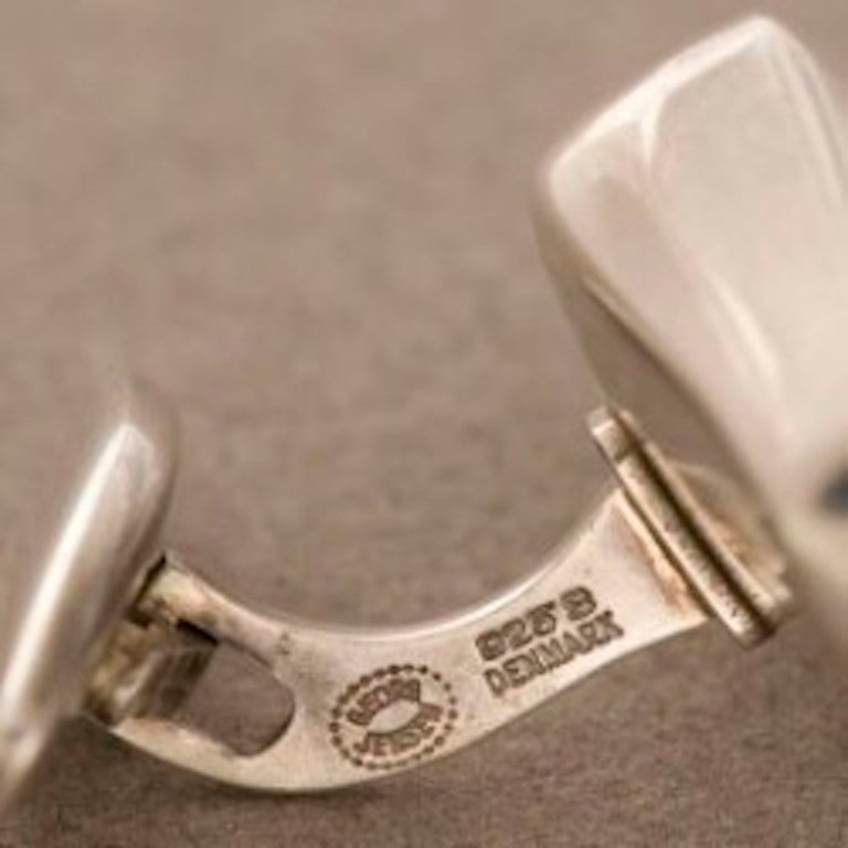 Georg Jensen Sterling Silver Modernist Cufflinks by Kim Naver No. 250 In Excellent Condition For Sale In San Francisco, CA