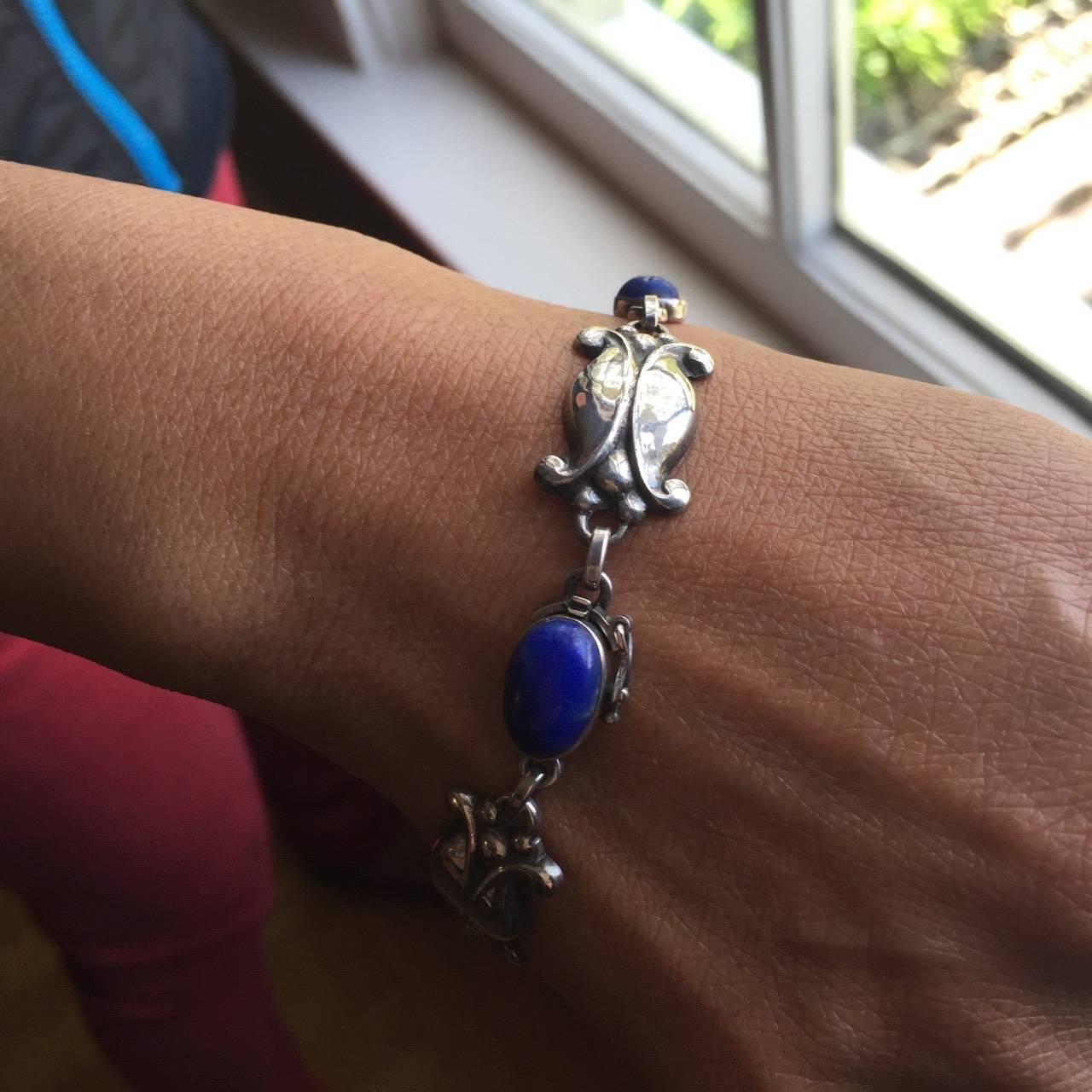lapis lazuli silver bracelet