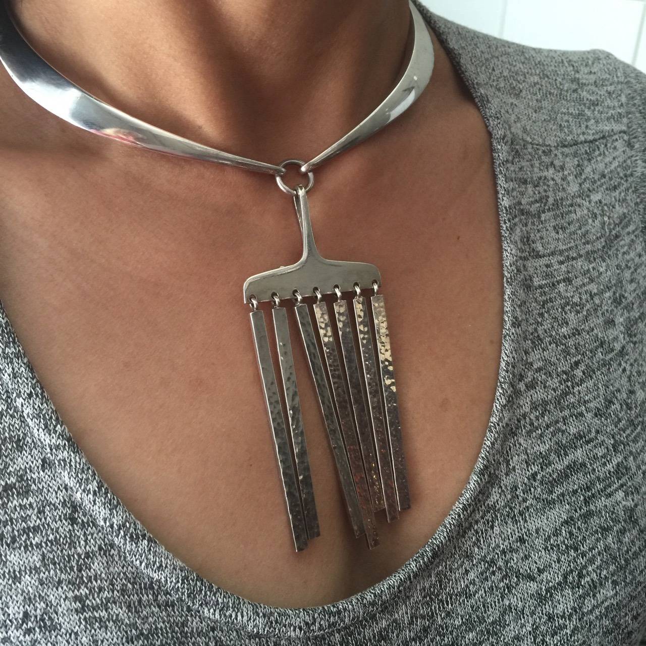 Hans Hansen modernist necklace with 