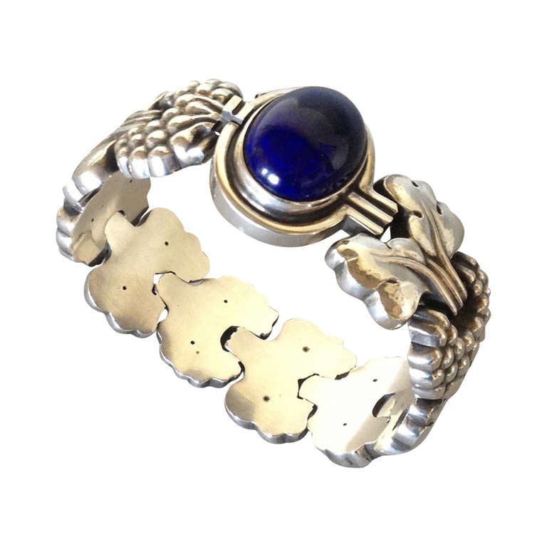 Georg Jensen "Paris" Bracelet No 30 with Lapis Lazuli Cabochon