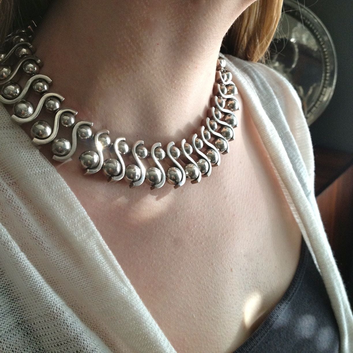 Women's Margot De Taxco Sterling Silver Modernist Necklace