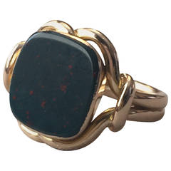 Georg Jensen Bloodstone Gold Ring No. 160